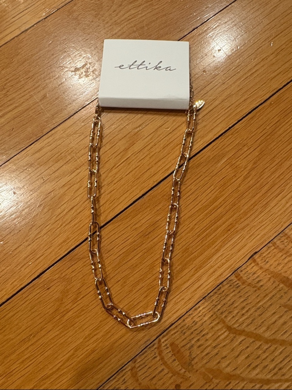 ettika Gold Link Paperclip Necklace